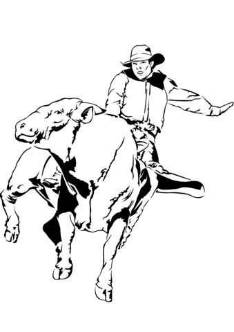 Bull Rider Coloring Page